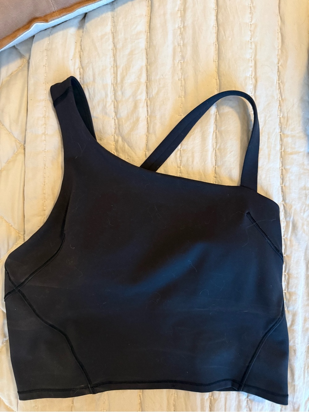 lululemon athletica Black Asymmetrical Strappy Top